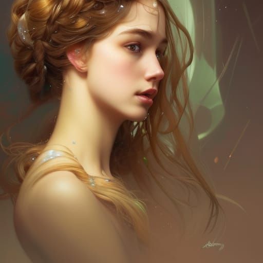 Glass Princess Portrait in Hyperdetailed Concept Art