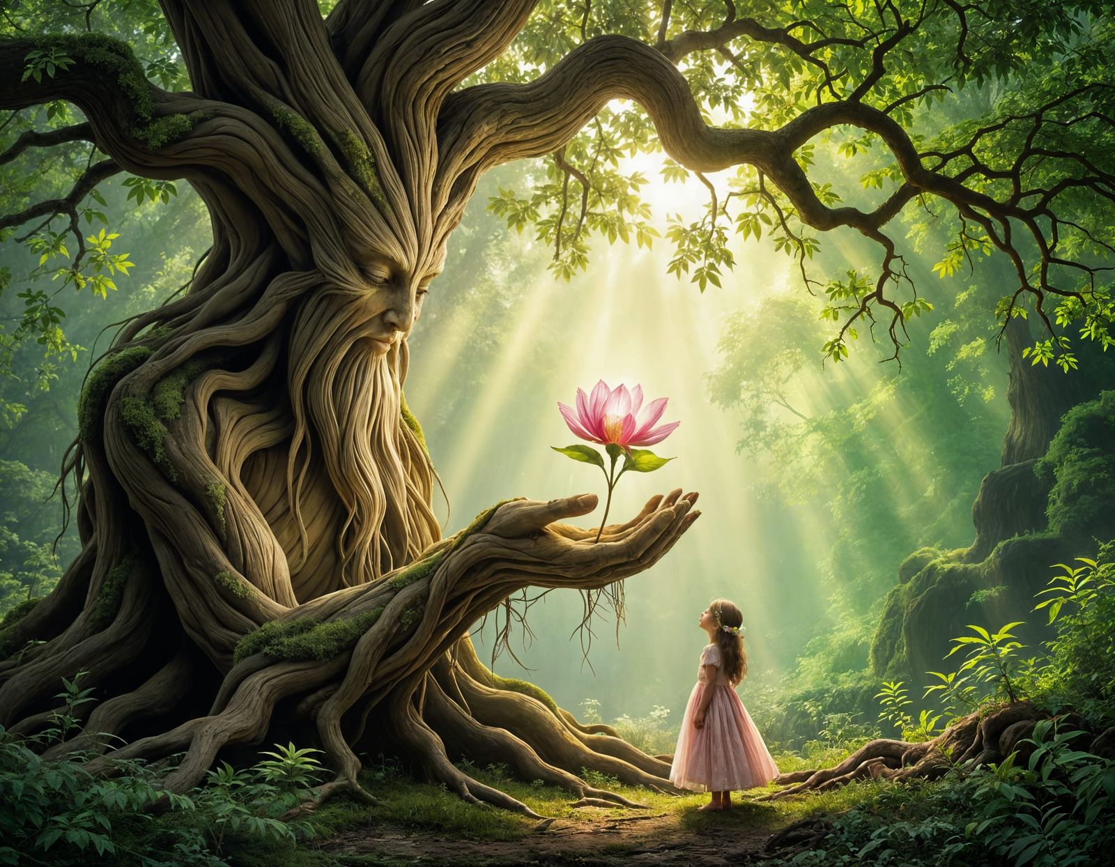 Oak Dryad Offering a Flower  by @AntonioF
