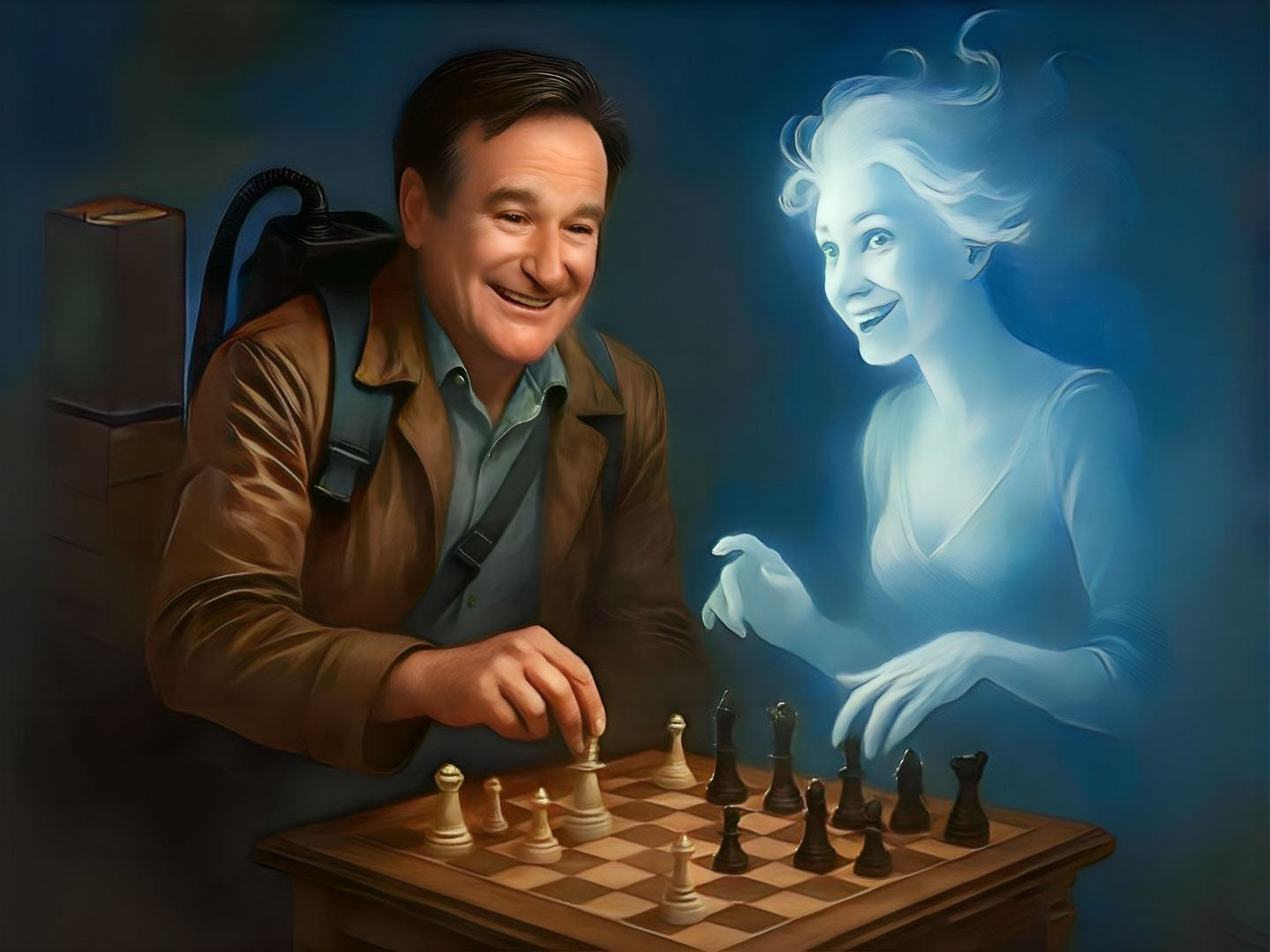 Robin Williams & Ghost playing chess