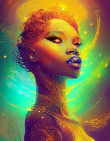 midnight cosmic Afrofuturistic goddess - AI Generated Artwork ...