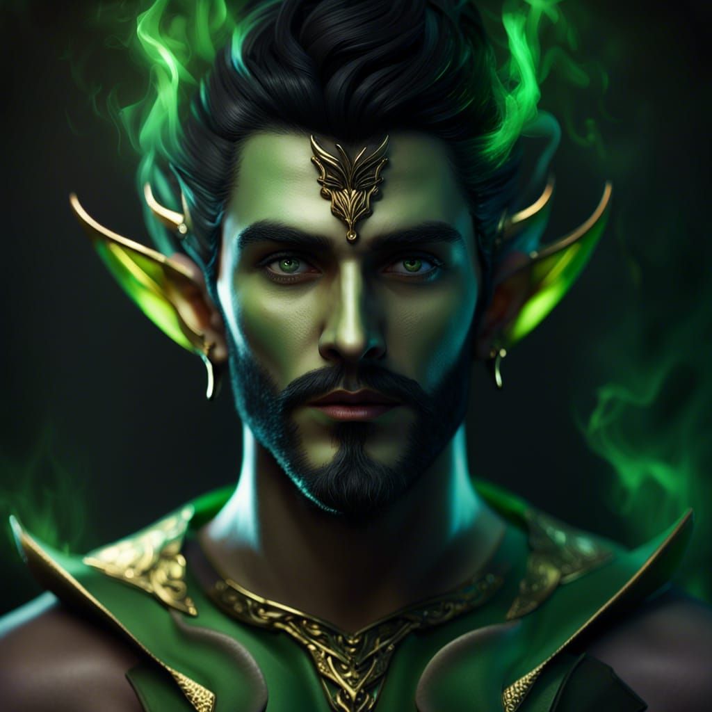 Elven Male Sorcerer, Lorcan Verdantwind - AI Generated Artwork ...