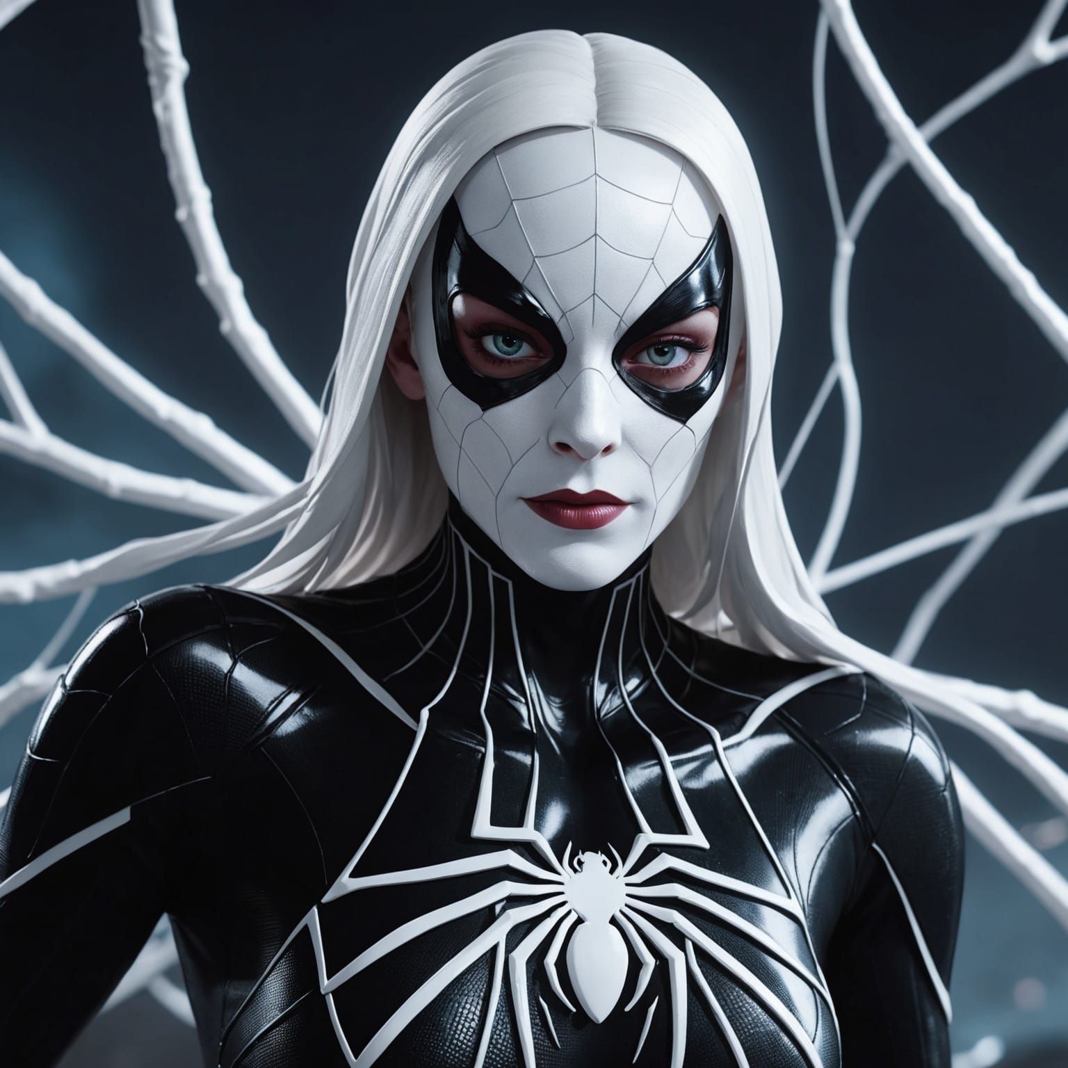 ghost spider, gwen symbiote, whi... - AI Generated Artwork - NightCafe ...