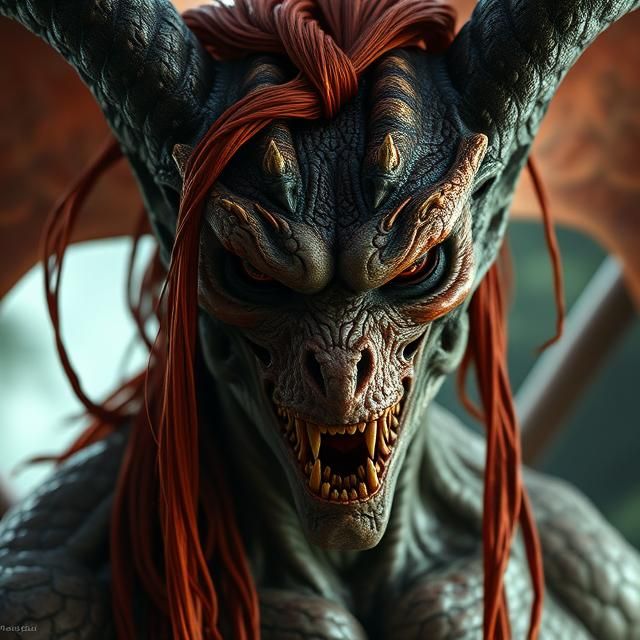 Epic closeup portrait creation of the true final boss Ultimate Drako himself from 2005 TMNT mutant nightmare 3 video gam...