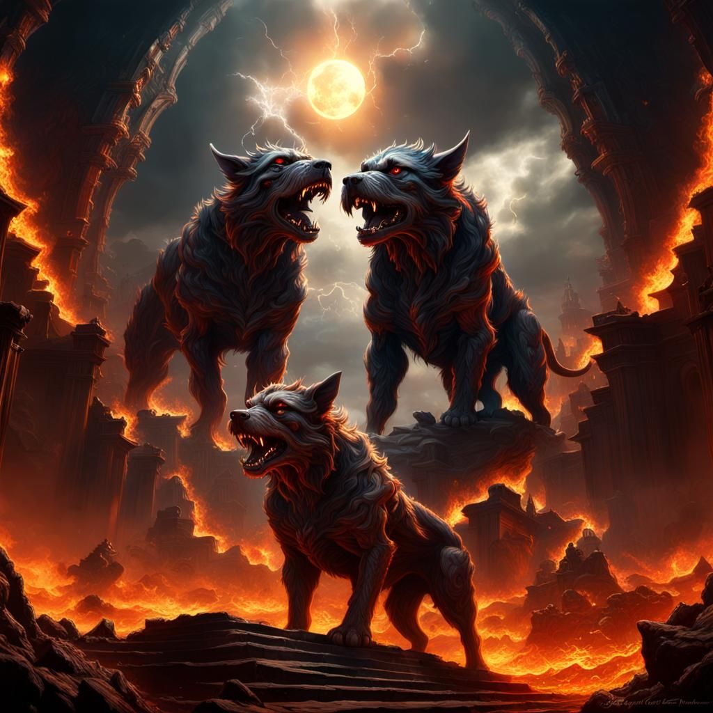 3 headed Cerberus - AI Generated Artwork - NightCafe Creator