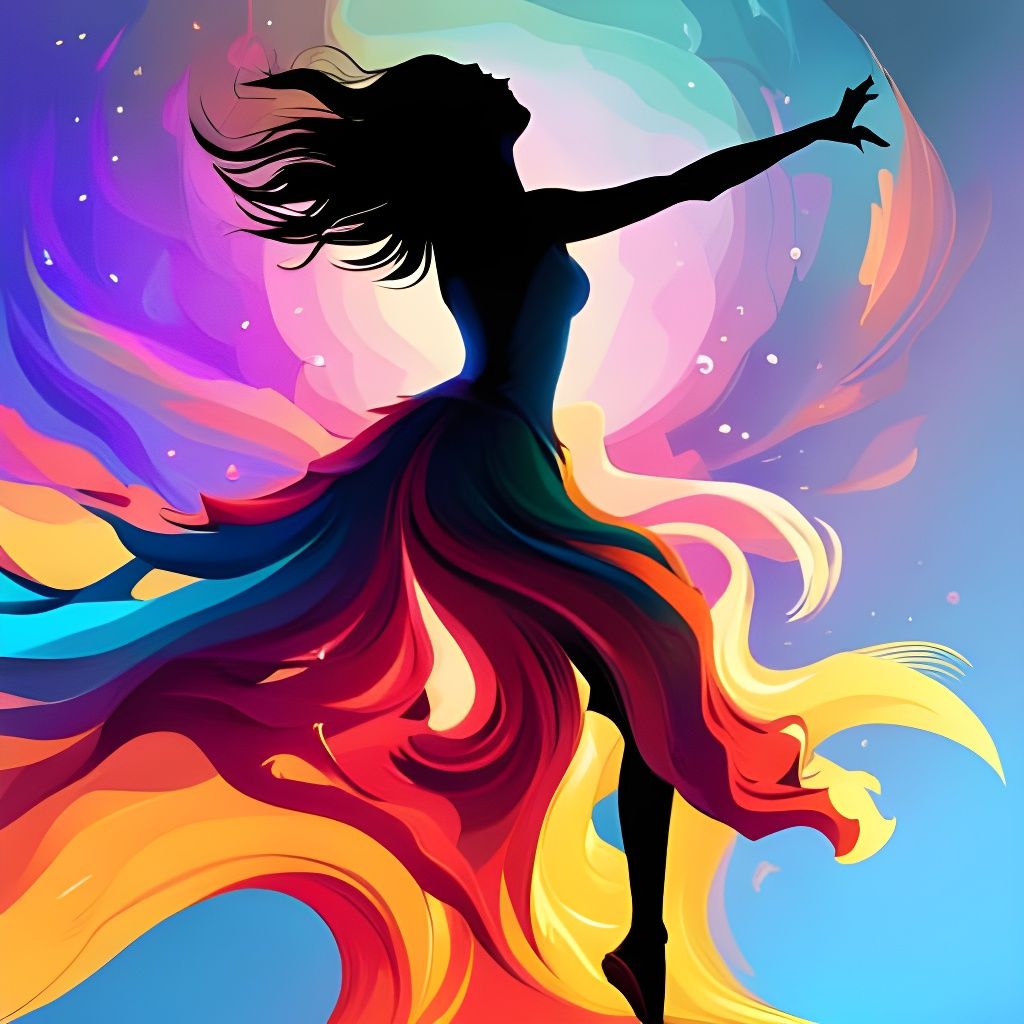 A  Beautiful Dancing Woman Silhouette