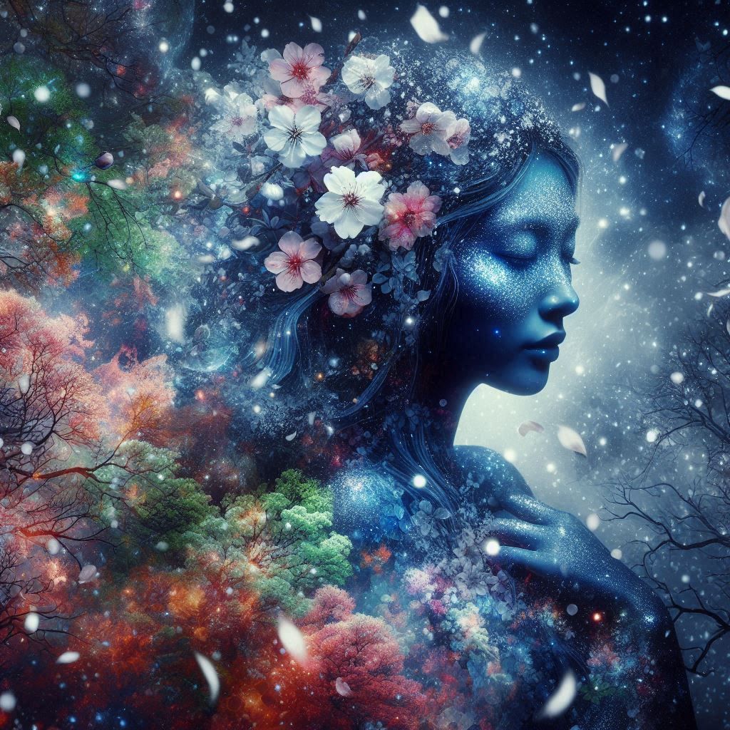 Double exposure portrait