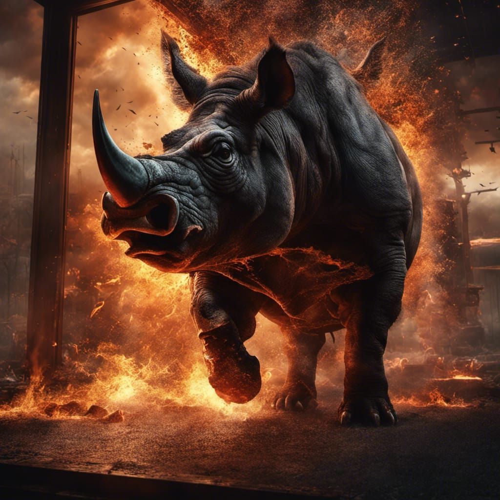 Rhino runs into dimensional portal