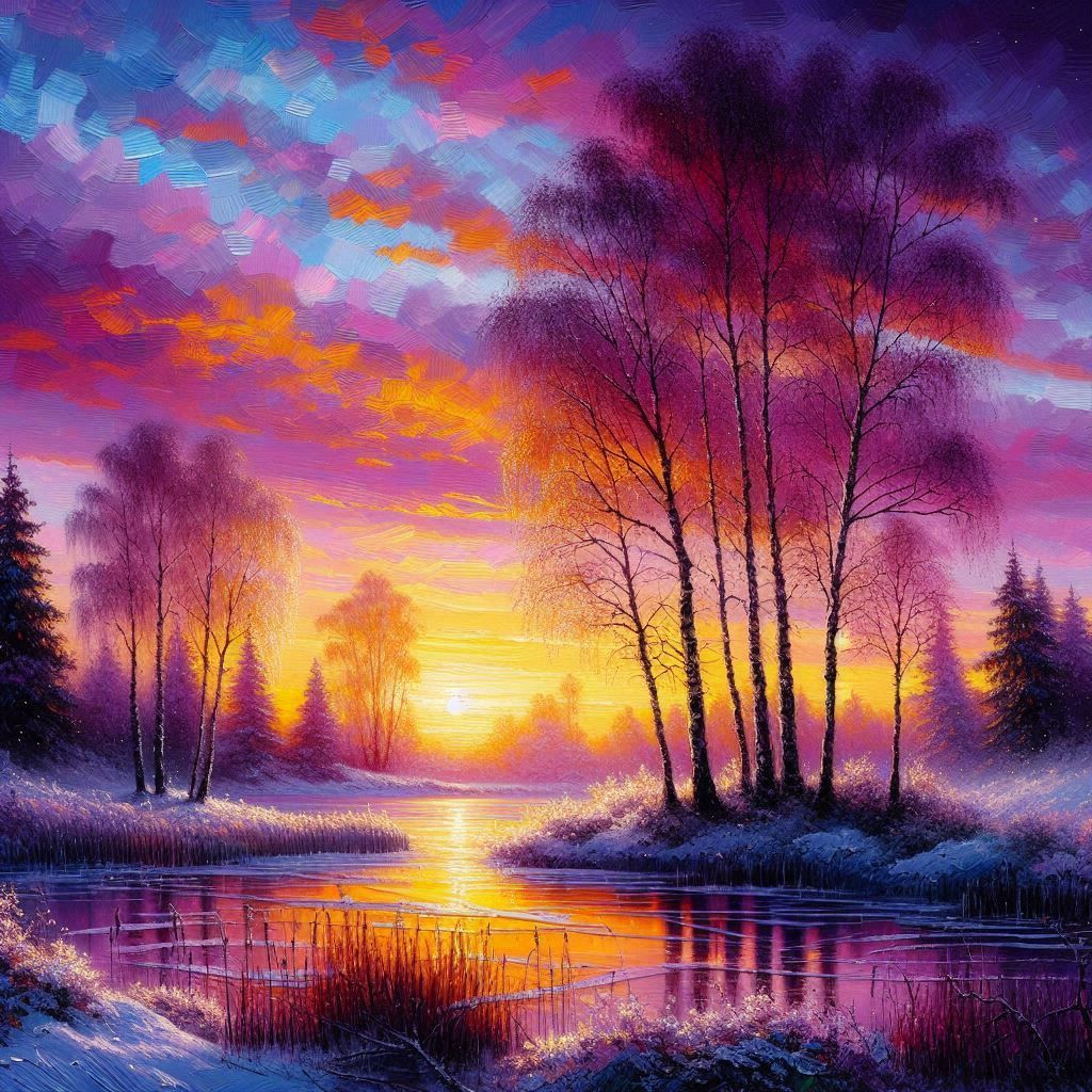 winter sunrise  by @frogfairy