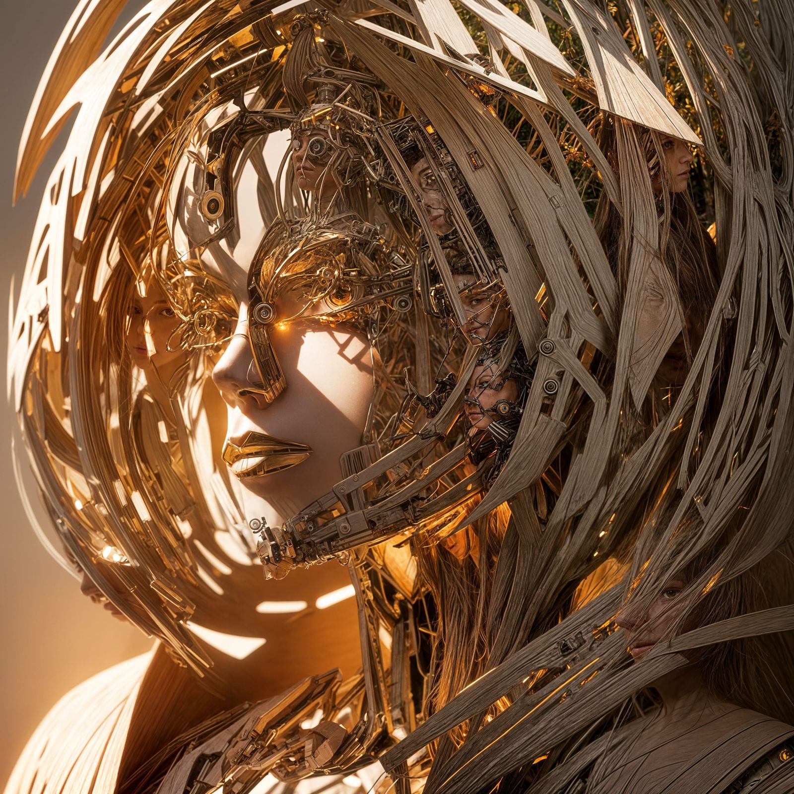 Carving cyborg out of wood