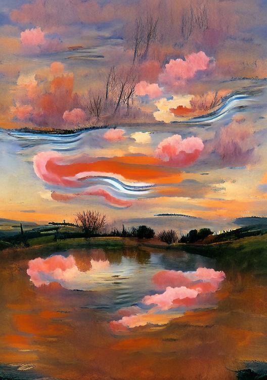 Distant pastel vibes landscape