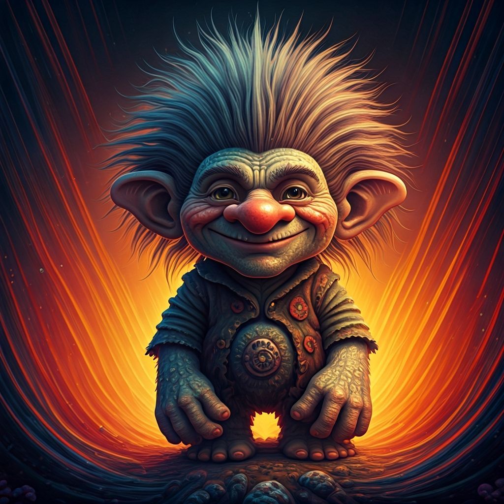 Whimsical Troll in Surreal Digital Art Style