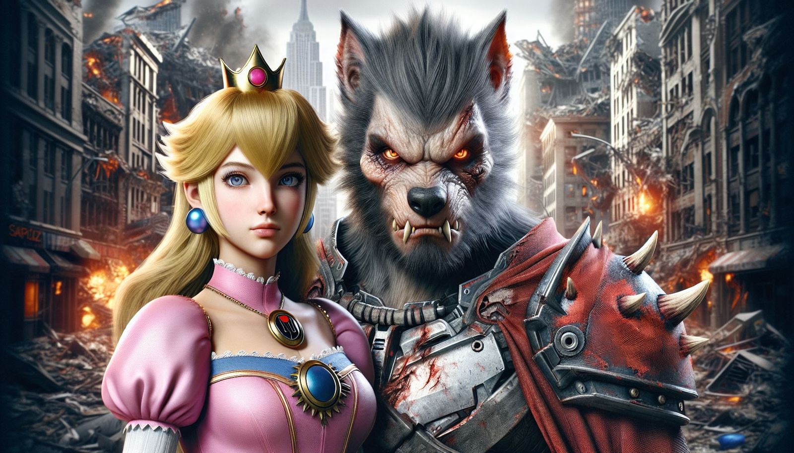 werewolf and Princess Peach