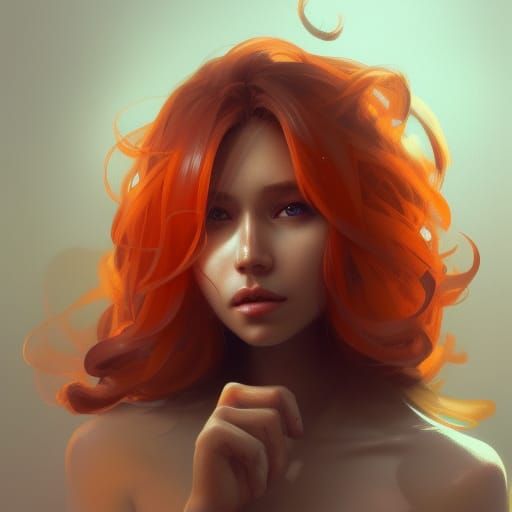 Orange Portrait in Hyperdetailed Splash Art Style