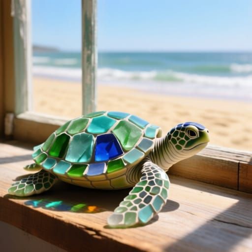 Sea glass turtle   by @ArwenEvenstar