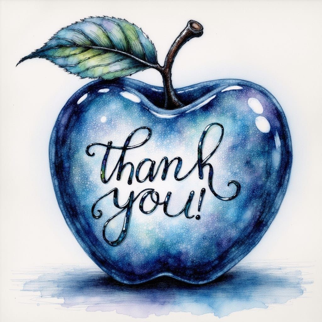 Ethereal Glass Apple with Delicate Zentangle Patterns and El...