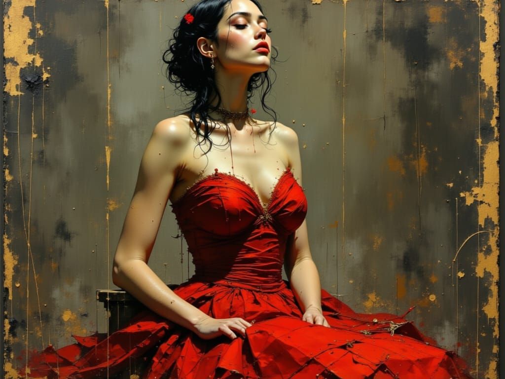 Contemplative Transwoman Portrait in Somber, Expressive Styl...