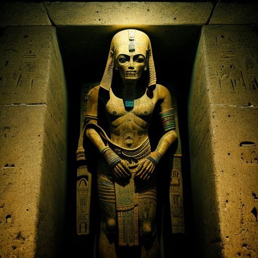 Ancient Egyptian tomb with an Alien Mummy in a sarcophagus - AI ...