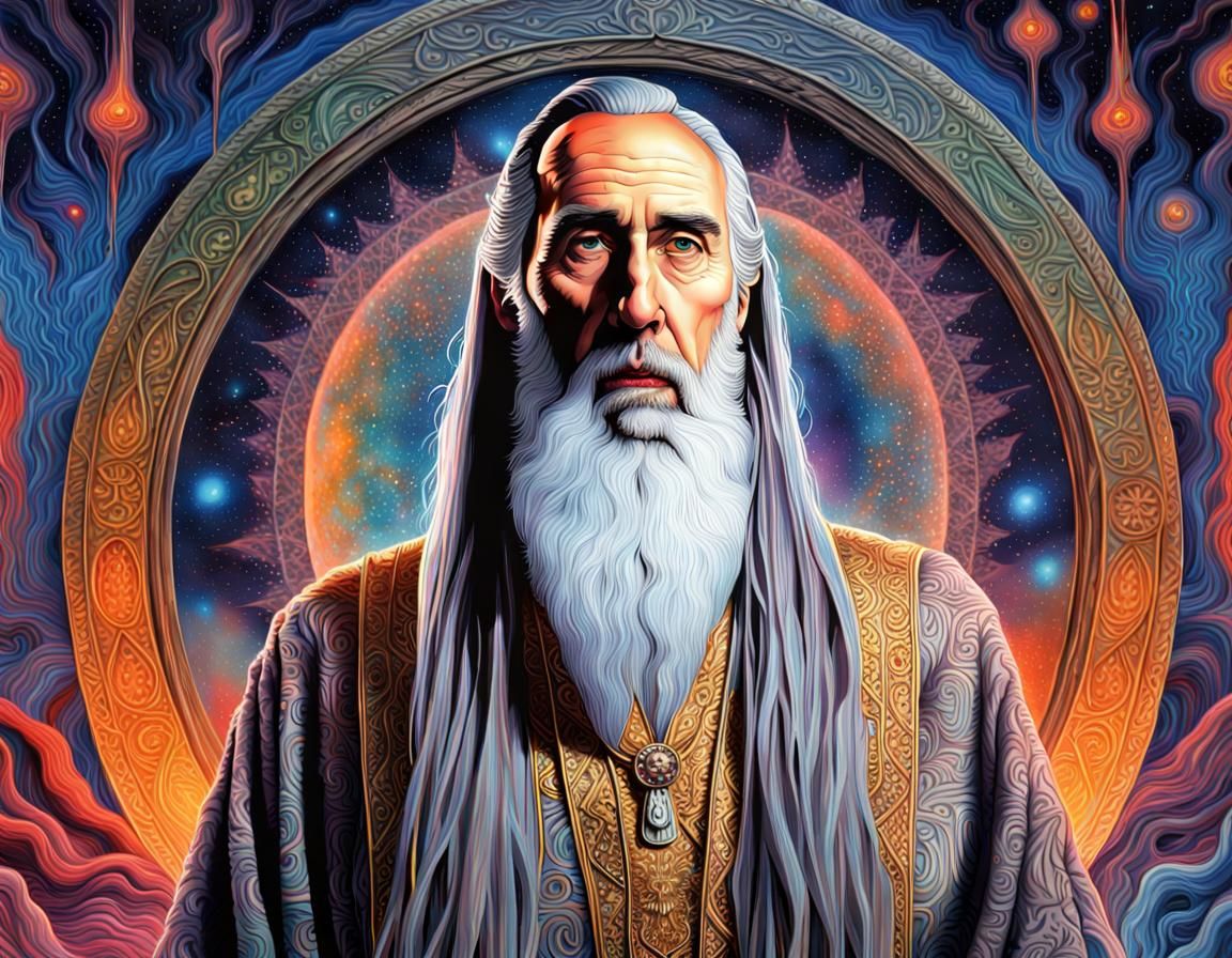 Sir Christopher Lee as Saruman - AI Generated Artwork - NightCafe Creator