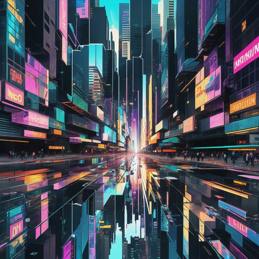 Glitch cityscape