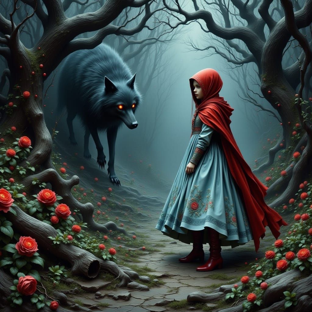 Grim Dark Fairytale: A Young Girl's Ominous Journey
