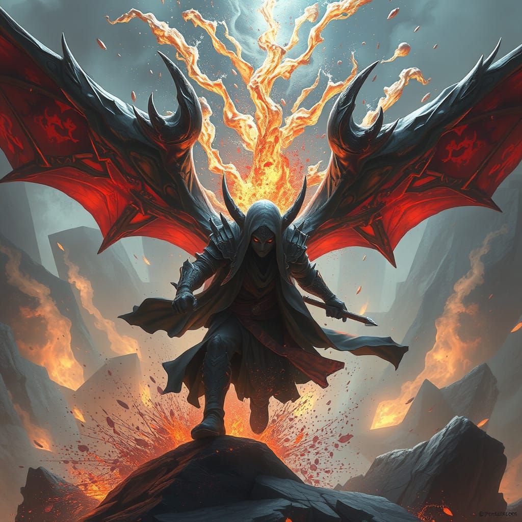 Fantastical Forest Scene at Dusk, Creatures Blending into Sh...