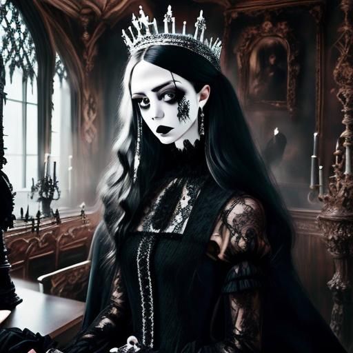 Dark apparition or a very sad live woman? 