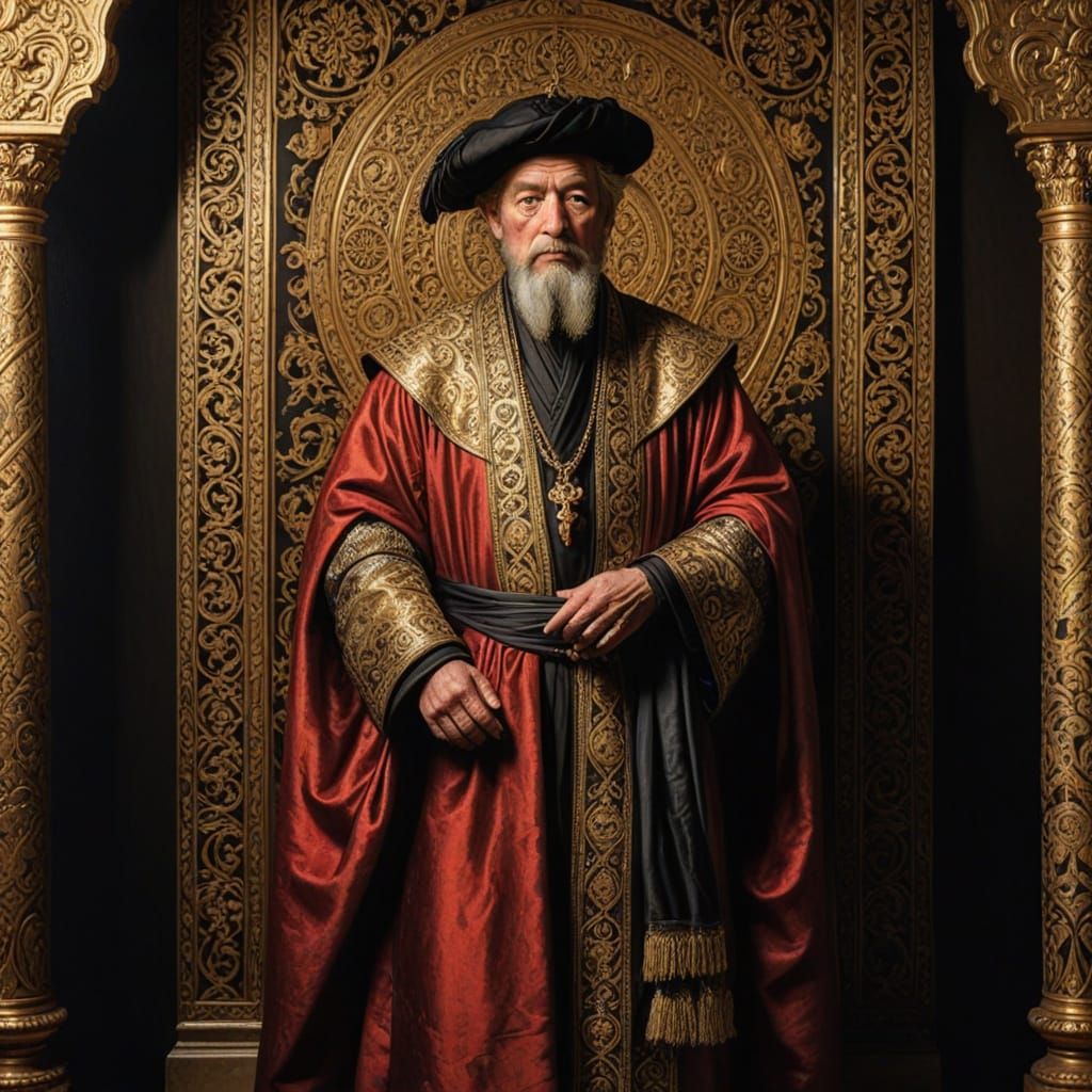 Majestic King in Opulent Persian Setting