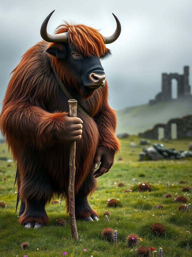 Highland minotaur   by @Mertrivers 