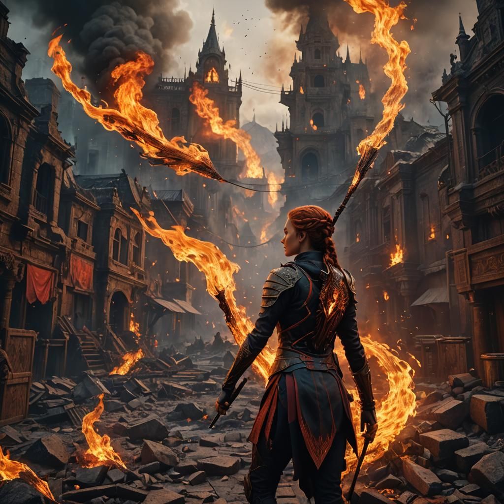 A girl on fire