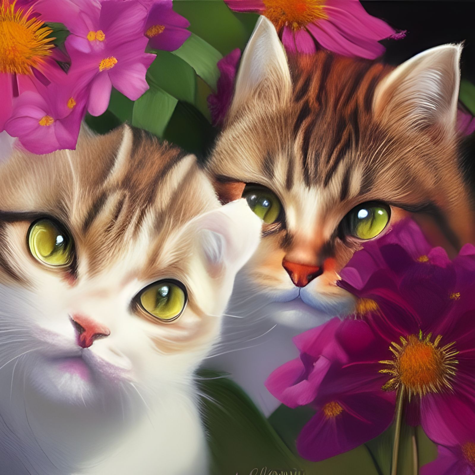 flower cats AI Generated Artwork NightCafe Creator