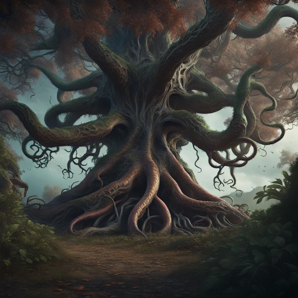 Wise Mystical Tree is evil - AI Generated Artwork - NightCafe Creator