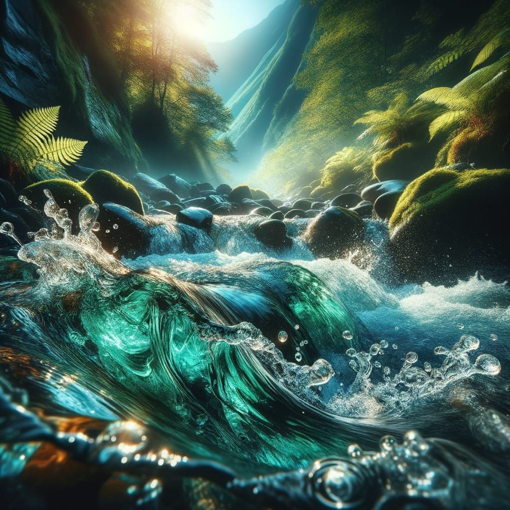 Dynamic Mountain Stream in High Resolution