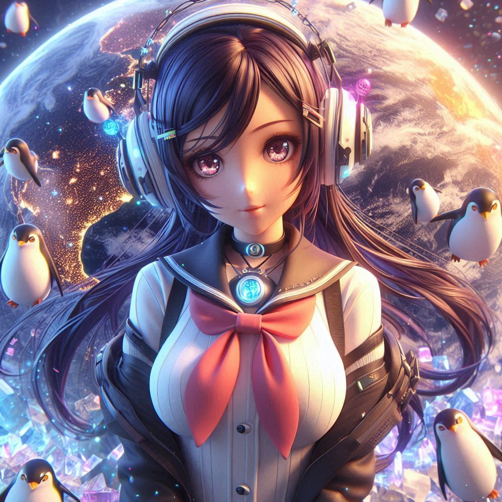 Anime penguin girl
