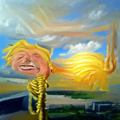 Donald Trump swaying hi-res oil painting sunshine