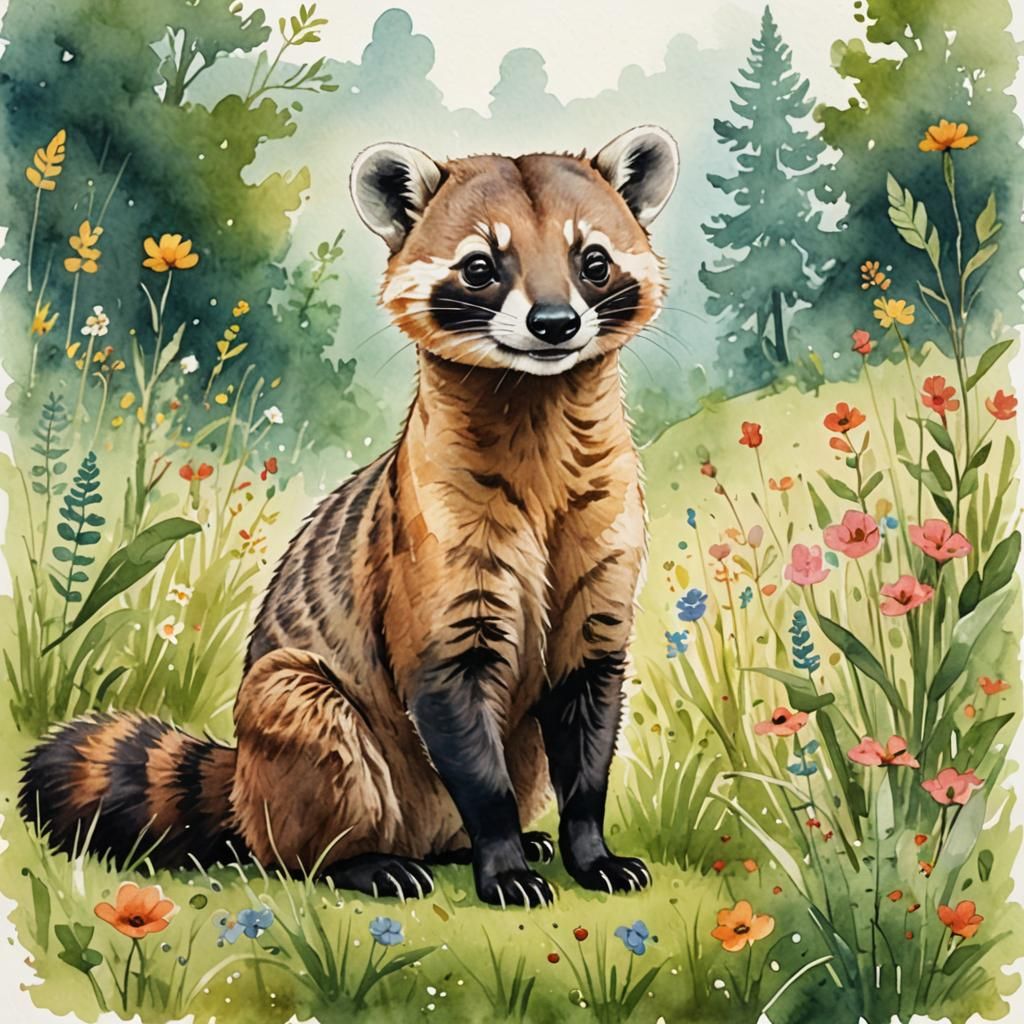 Coati en la pradera