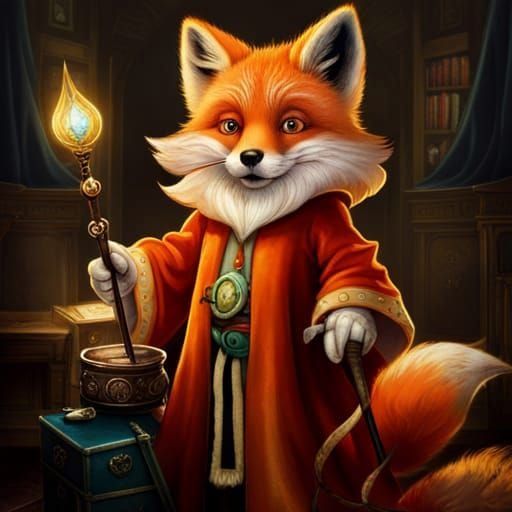 Fox Wizard:for magic, research is important!! - AI Generated Artwork ...
