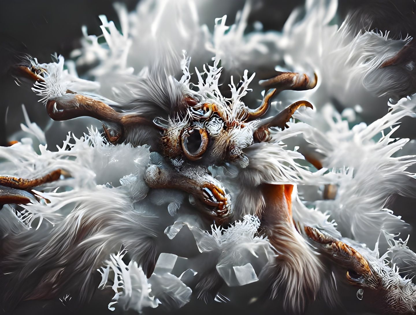 Fluffy Hoar Frost Mycelium Eldritch Monster