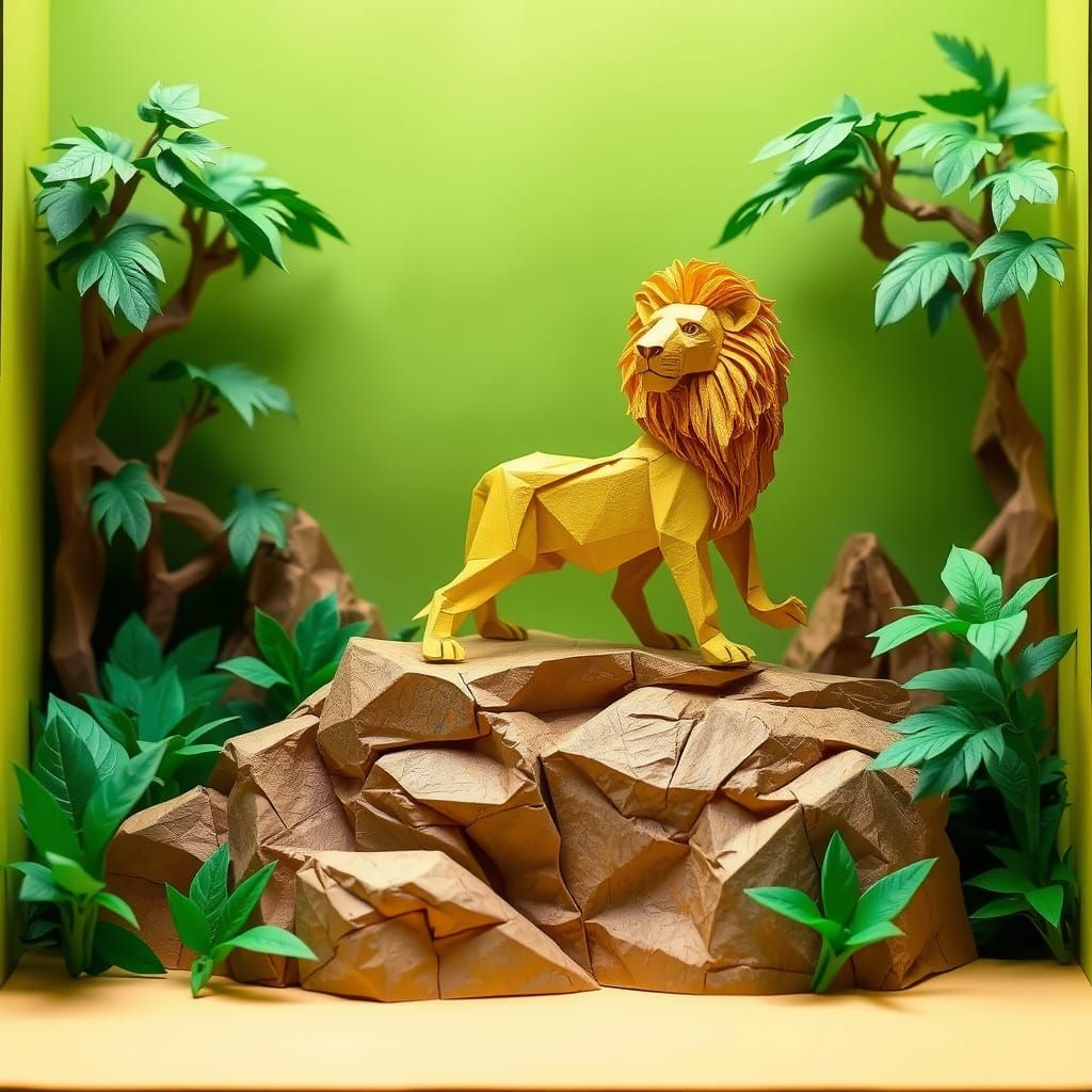 Origami lion