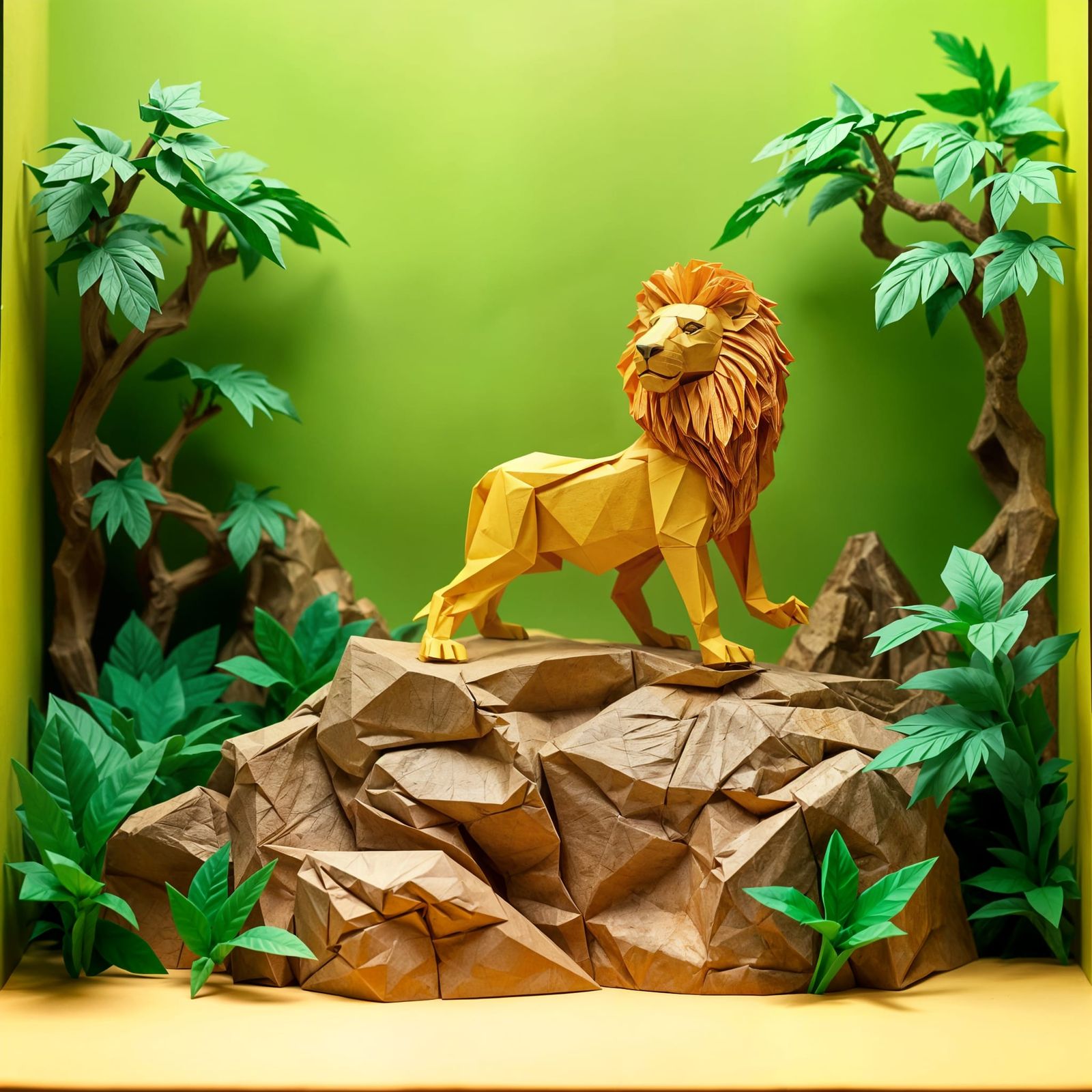 Origami lion  by @Mike Ritchie