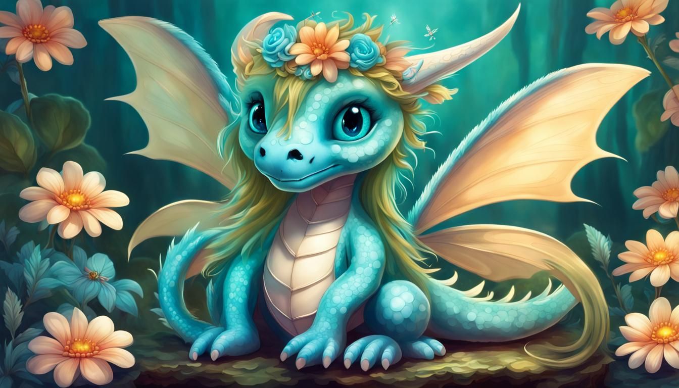 Bébé dragon - AI Generated Artwork - NightCafe Creator