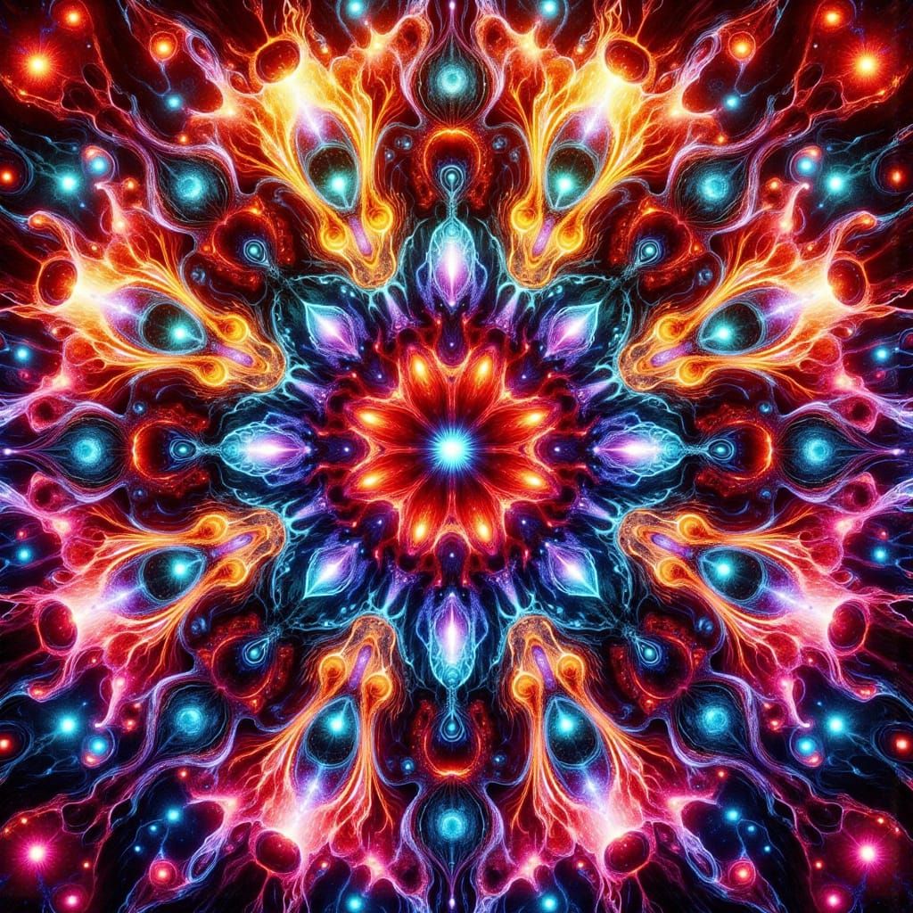 Vibrant Floral Patterns in Triadic Colors