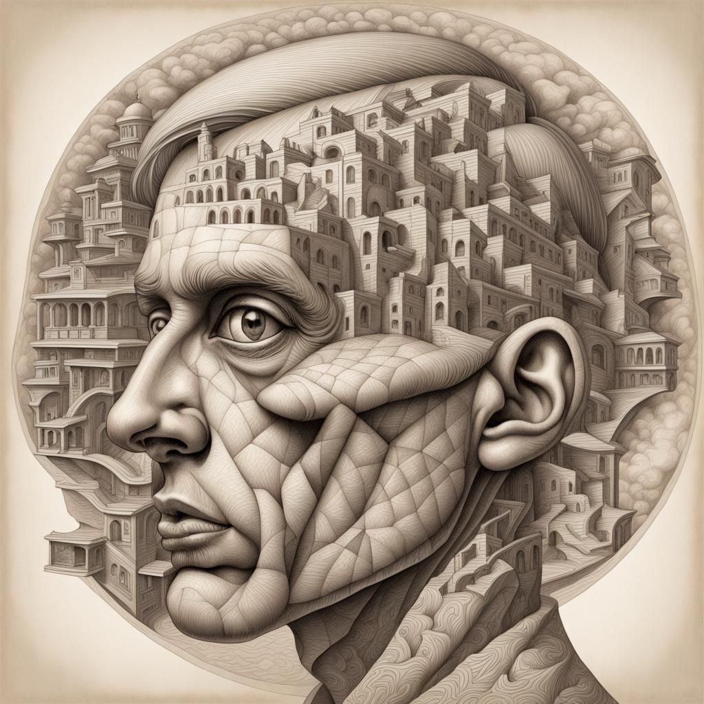 Homage to Escher V2 2  by @Friya