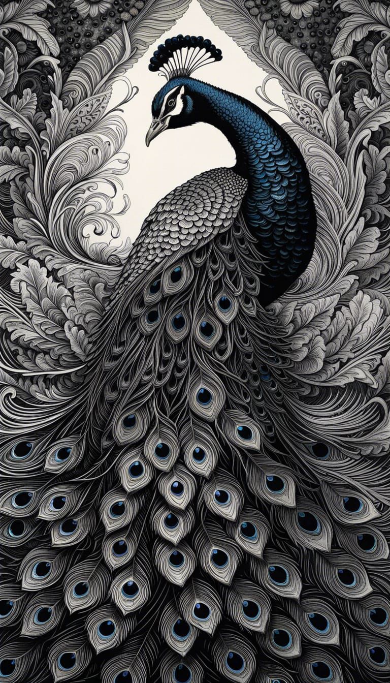 Peacock_ink_painting