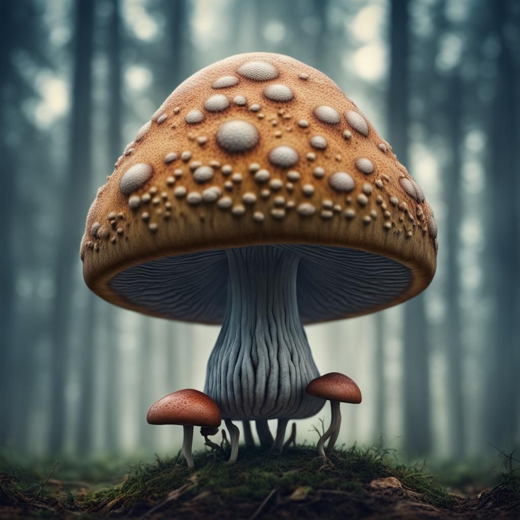 a very trippy mushroom with human legs