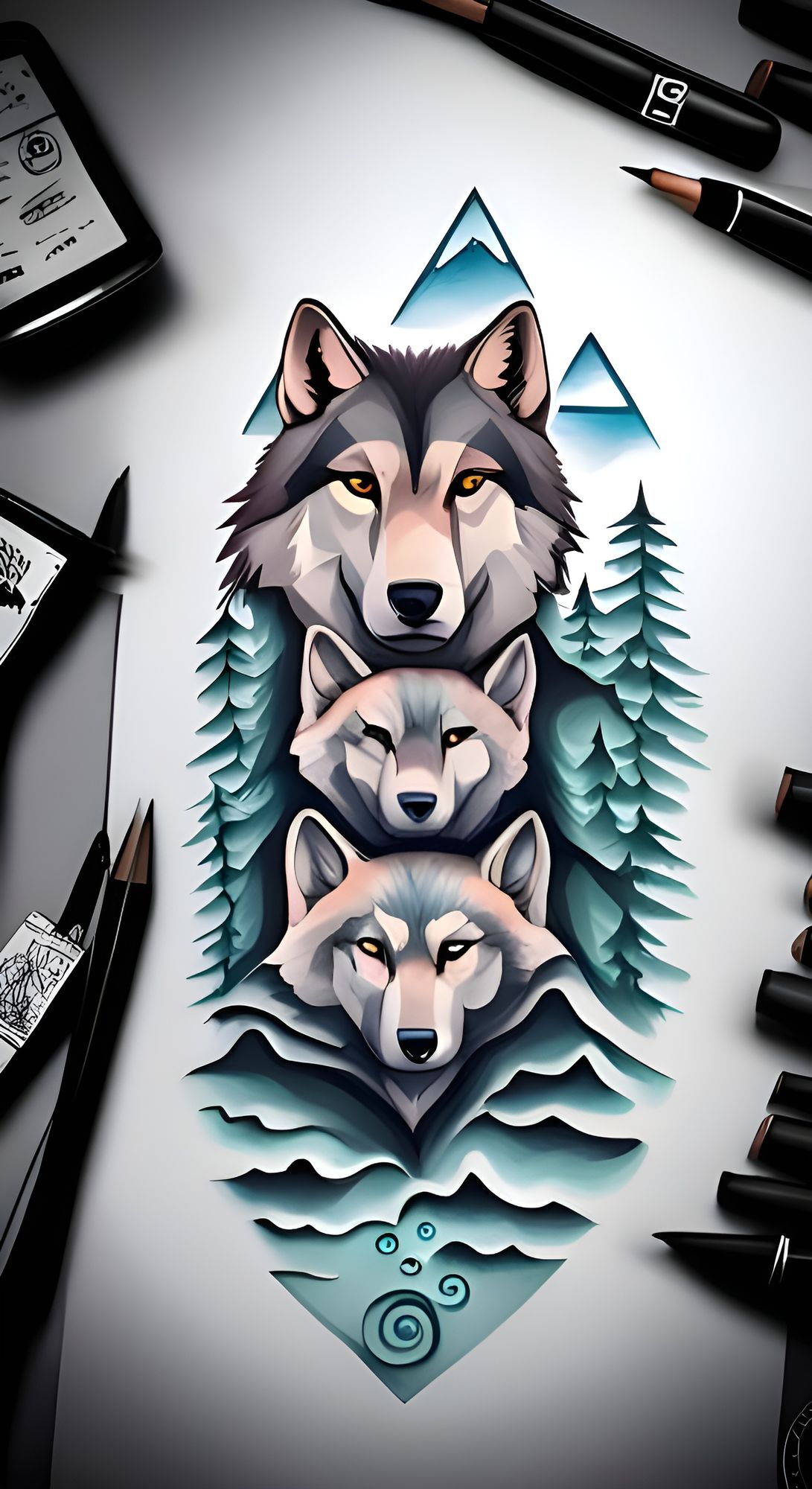 Battle of two wolves detail by Tattoo-Design on DeviantArt