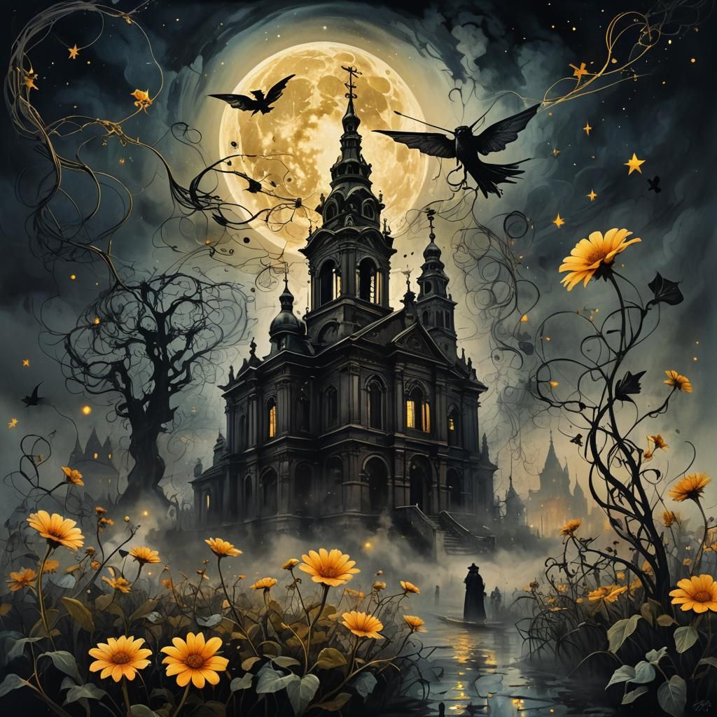 Botanical Surrealism: Margarita's Flight Over St. Petersburg