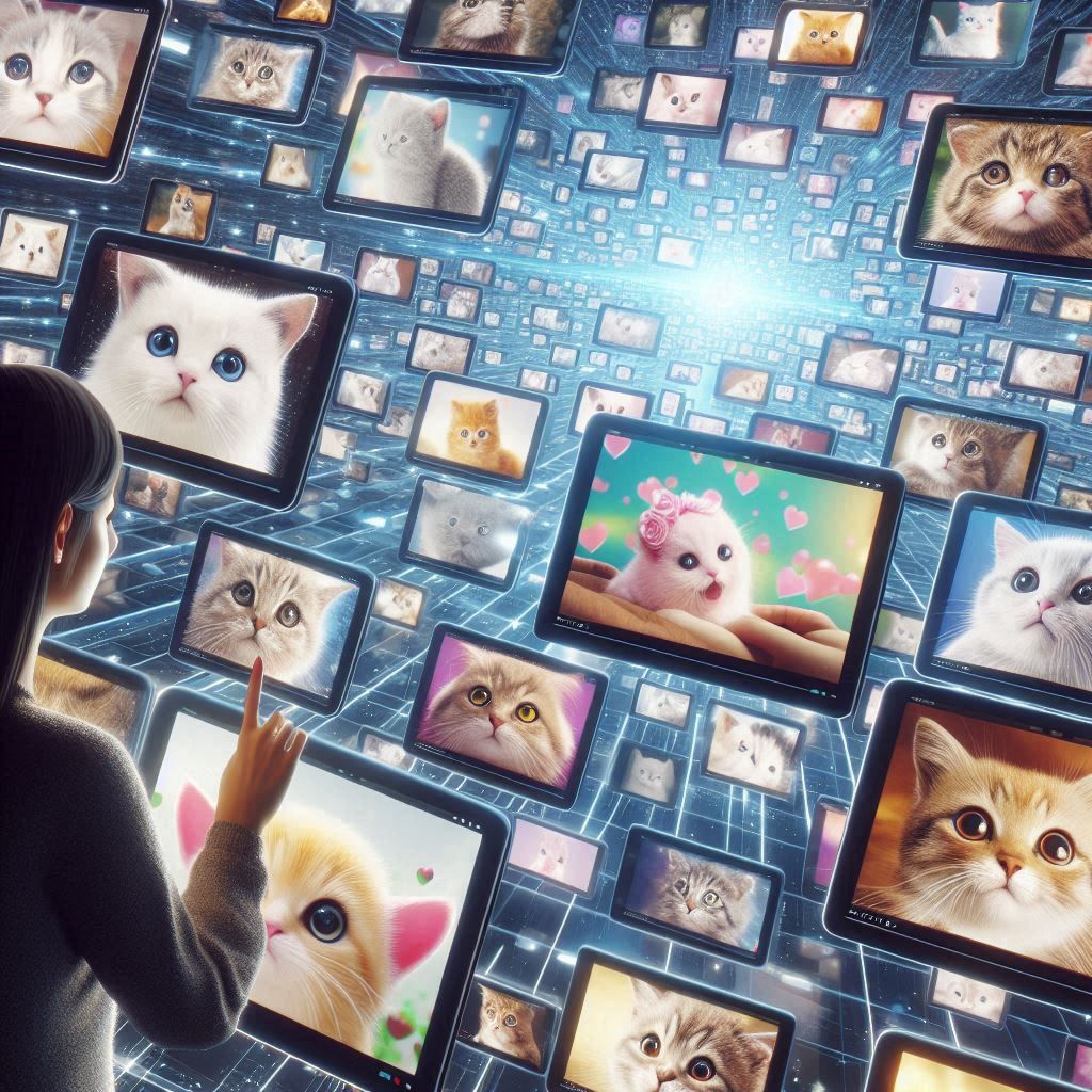 inside the internet, watching cats.