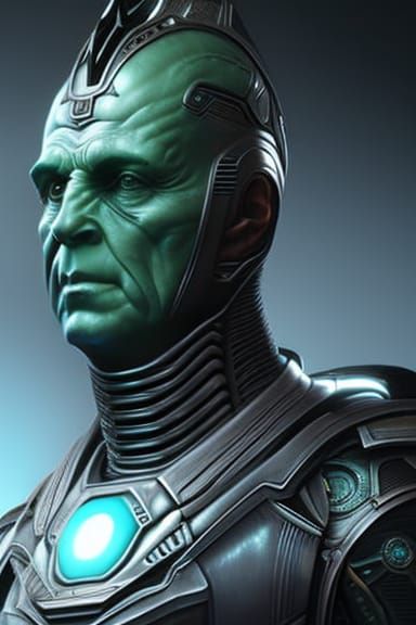 Portrait Painting Of Borg, Ultra Realistic, Concept Art, Intricate 