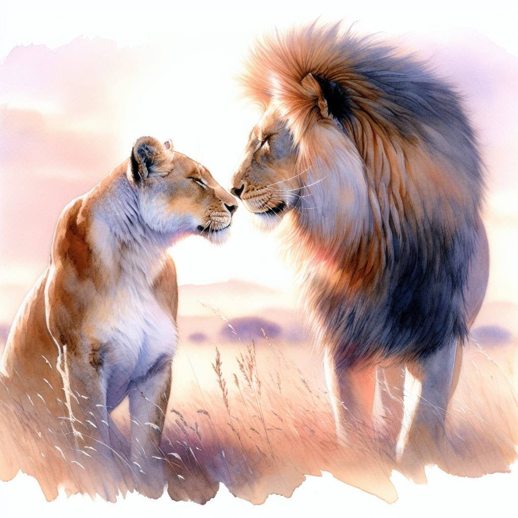 Lion and Lioness  by @Alicia Hopkins