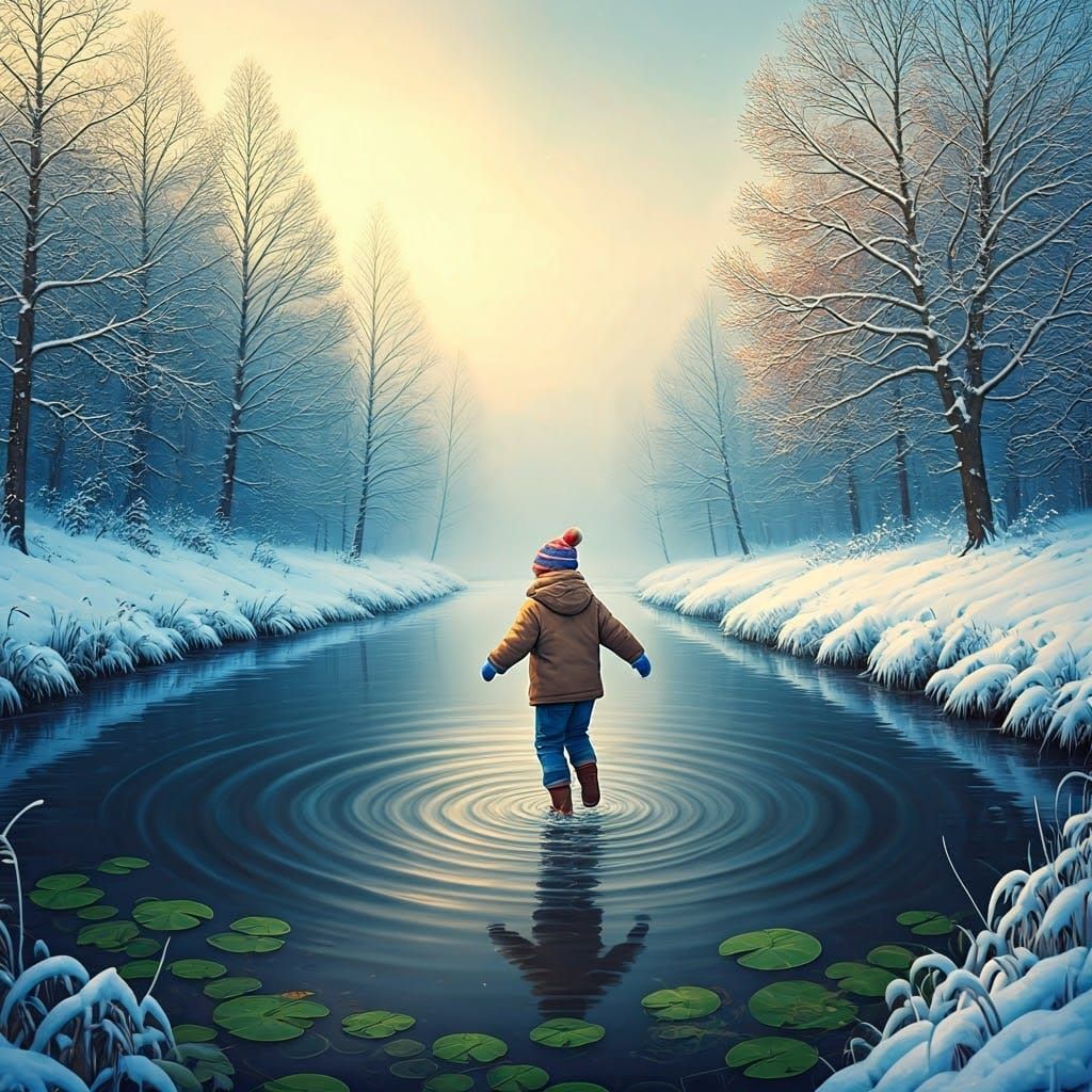 Winter's Gentle Serenade in Soft Impressionist Light